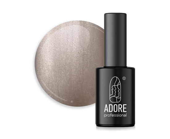 ADORE. Cat's Eye Gel Polish, #Mm-07, Platinum, 8 ml. Вітражний гель-лак "котяче око", сіро-бежевий #1