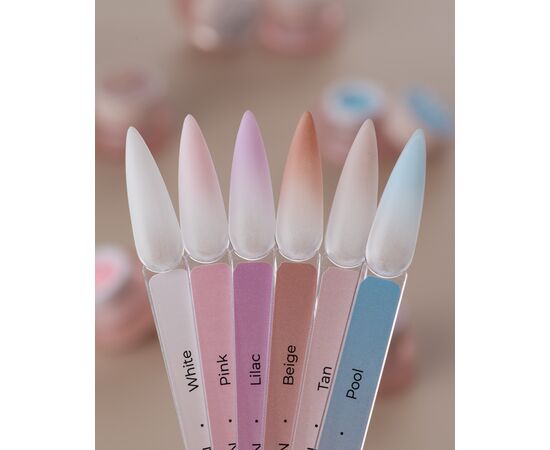 HEYLOVE. Nail Cushion set «White», 6 pcs, набір гелевих фарб для омбре, стемпінгу та малювання #2