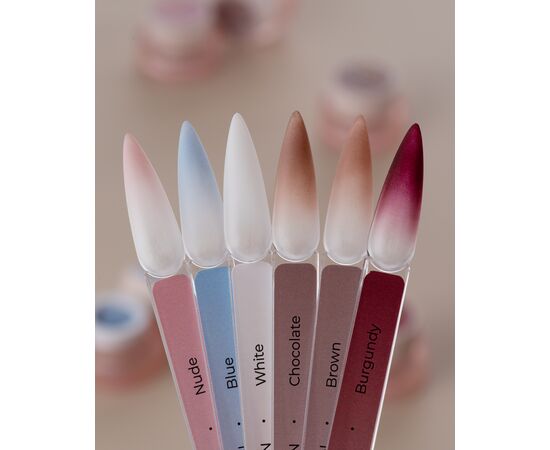 HEYLOVE. Nail Cushion set «Brown», 6 pcs, набір гелевих фарб для омбре, стемпінгу та малювання #2