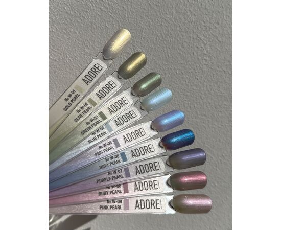 ADORE. Wild Pearls Gel Polish, #W-02, Olive pearl, 8 ml. Перламутровий гель-лак, оливковый сатин #4