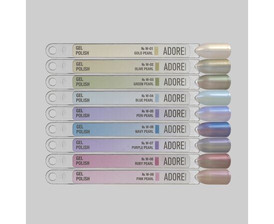 ADORE. Wild Pearls Gel Polish, #W-02, Olive pearl, 8 ml. Перламутровий гель-лак, оливковый сатин #3
