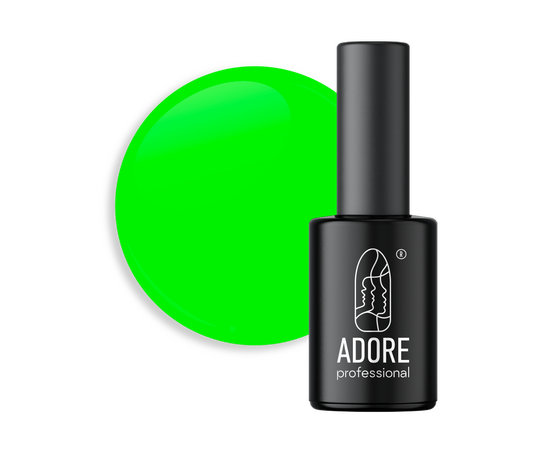 ADORE. Neon Max Gel Polish, #Nn-01, Cyber, 8 ml. Гель-лак, яскраво-зелений #1