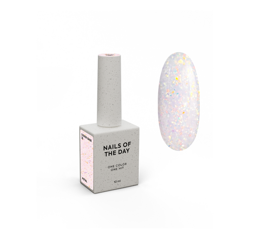 NOTD. Cover Base Potal, NEW Formula #35, 10 ml, ніжно-рожева база з голографічною поталлю #1