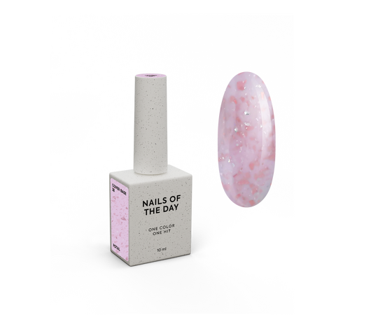 NOTD. Cover Base Potal, NEW Formula #38, 10 ml, рожево-молочна база з рожевою та срібною поталлю #1