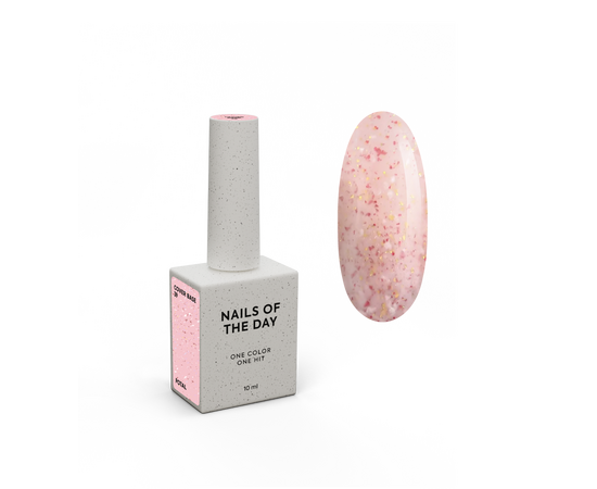 NOTD. Cover Base Potal, NEW Formula #39, 10 ml, рожева база з рожевою та золотою поталлю #1