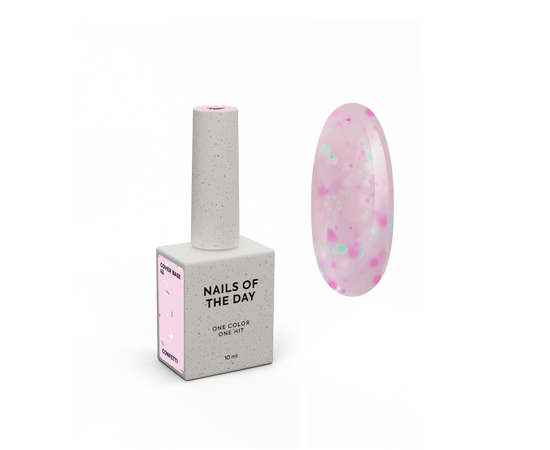 NOTD. Cover Base Confetti , NEW Formula #42, 10 ml, рожева база з конфетті #1