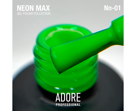 ADORE. Neon Max Gel Polish, #Nn-01, Cyber, 8 ml. Гель-лак, яскраво-зелений #2