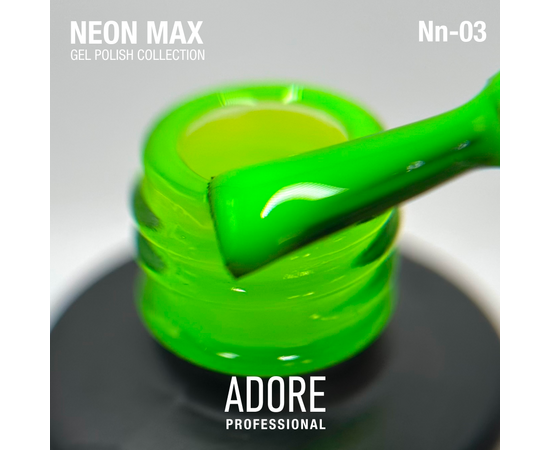 ADORE. Neon Max Gel Polish, #Nn-03, Slime, 8 ml. Гель-лак, неоново-жовтий #2