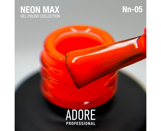 ADORE. Neon Max Gel Polish, #Nn-05, Core, 8 ml. Гель-лак, яскраво-помаранчевий #2