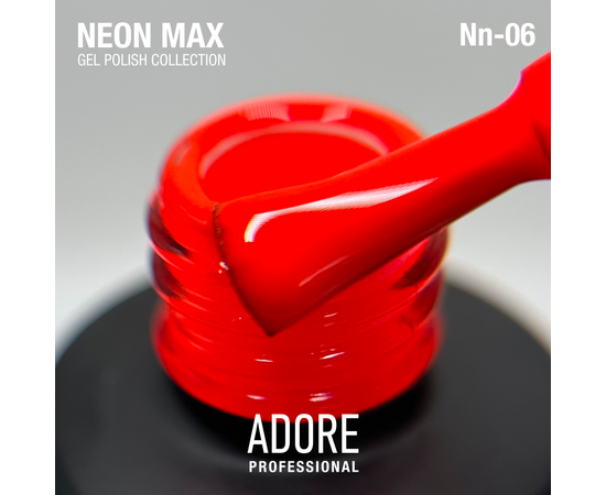 ADORE. Neon Max Gel Polish, #Nn-06, Alert, 8 ml. Гель-лак, неоновий апельсин #2