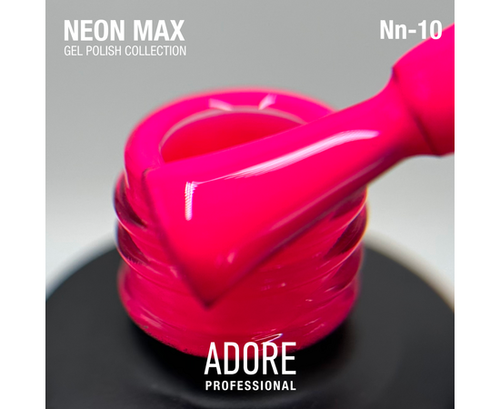 ADORE. Neon Max Gel Polish, #Nn-10, Punch, 8 ml. Гель-лак, гарячий рожевий #2