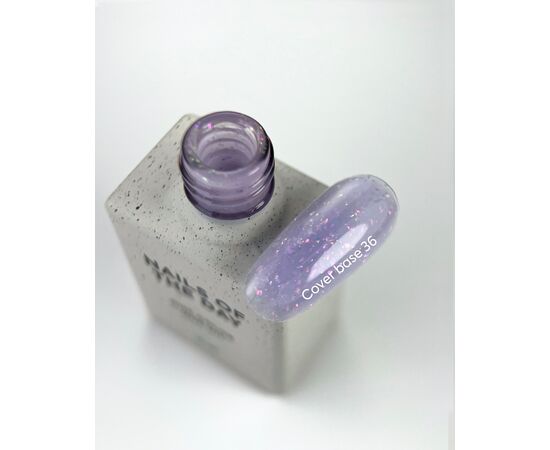 NOTD. Cover Base Potal, NEW Formula #36, 10 ml, бузкова база з голографічною поталлю #2