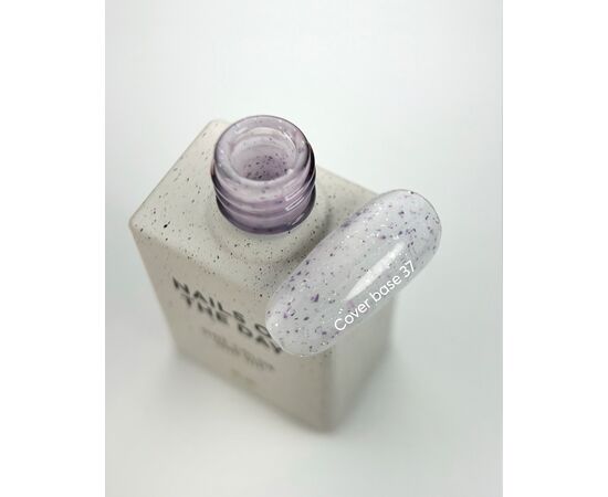 NOTD. Cover Base Potal, NEW Formula #37, 10 ml, молочна база з фіолетовою та срібною поталлю #2