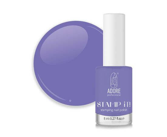 ADORE. Stamping nail polish, №18, Thistle, 8 ml. Лак для стемпінгу, світло-бузковий #1