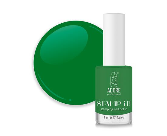 ADORE. Stamping nail polish, №7, Greens, 8 ml. Лак для стемпінгу, зелений #1