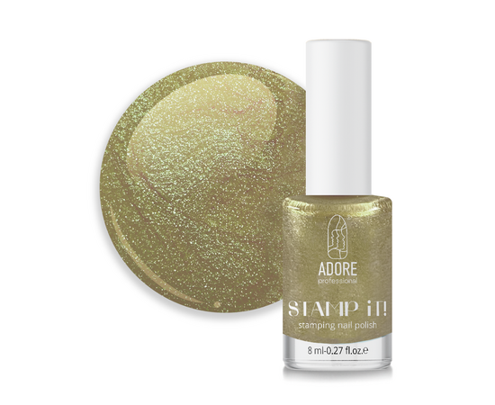 ADORE. Stamping nail polish, №15, Fizz, 8 ml. Лак для стемпінгу, перламутровий шампань #1