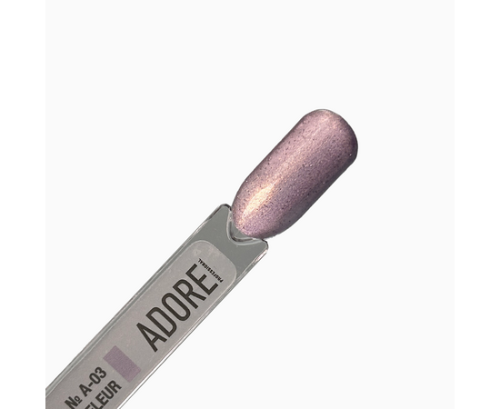 ADORE. Cat's Eye Gel Polish, #A-03, Fleur, 8 ml. Гель-лак скляне "котяче око"-хамелеон, золотаво-бузковий #3