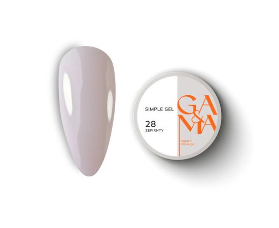 GA&MA. Simple builder gel #28 Zephyr, 15 ml, гель без опилу, зефірний #1