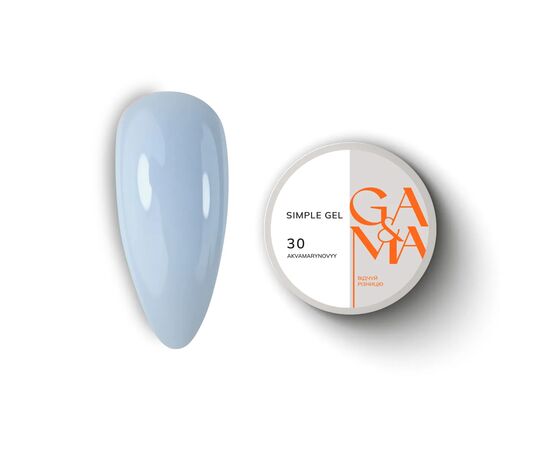 GA&MA. Simple builder gel #30 Aquamarine, 15 ml, гель без опилу, аквамариновий #1
