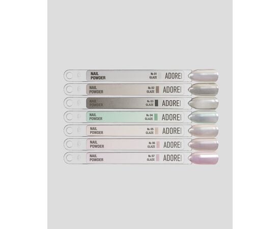 ADORE. Glaze Powder #02, 0.5 g. Дзеркальна втирка-глазур, срібляста #4