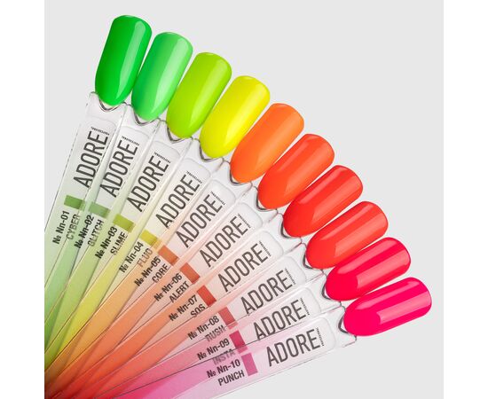 ADORE. Neon Max Gel Polish, #Nn-02, Glitch, 8 ml. Гель-лак, салатовий #3