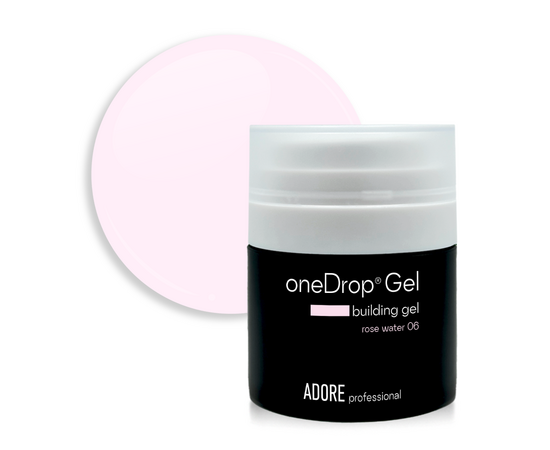 ADORE. One Drop Gel, 30 g, #06, Rose water. Гель для нарощування, молочний з рожевим підтоном #1