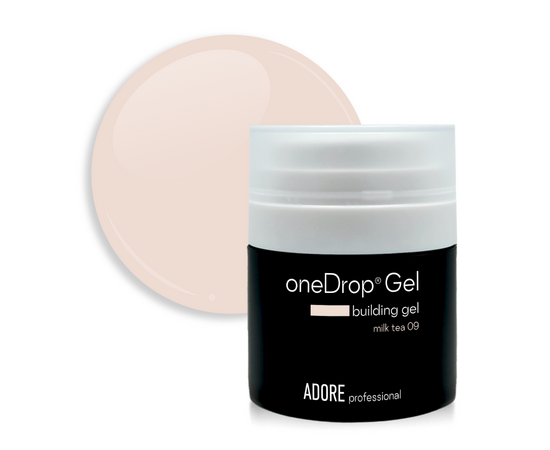 ADORE. One Drop Gel, 30 g, #09, Milk tea. Гель для нарощування, молочно-бежевий #1