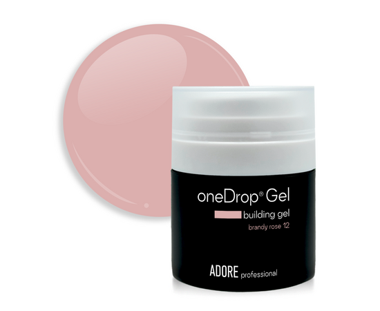 ADORE. One Drop Gel, 30 g, #12, Brandy rose. Гель для нарощування, припилений трояндовий #1
