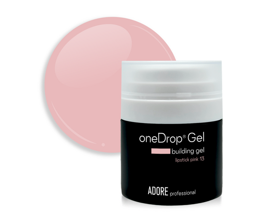 ADORE. One Drop Gel, 30 g, #13, Lipstick pink. Гель для нарощування, натуральний рожевий #1