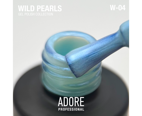 ADORE. Wild Pearls Gel Polish, #W-04, Blue pearl, 8 ml. Перламутровий гель-лак, небесний шовк #2