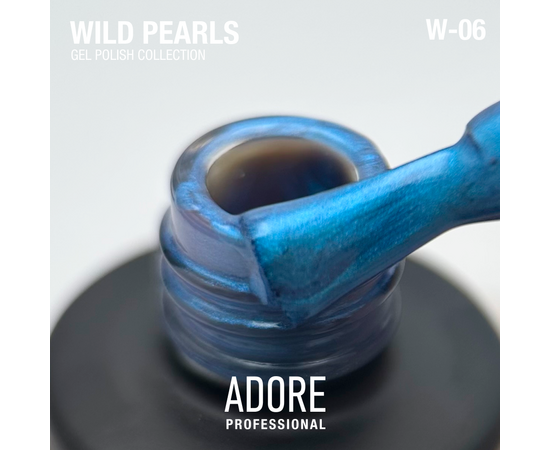 ADORE. Wild Pearls Gel Polish, #W-06, Navy pearl, 8 ml. Перламутровий гель-лак, глибокий синій #2