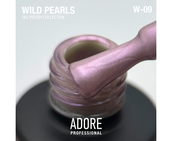 ADORE. Wild Pearls Gel Polish, #W-09, Pink pearl, 8 ml. Перламутровий гель-лак, шовковий рожевий #2