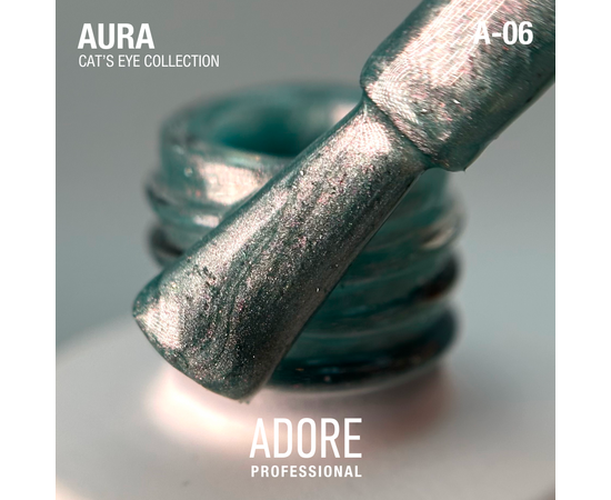 ADORE. Cat's Eye Gel Polish, #A-06, Luna, 8 ml. Гель-лак скляне "котяче око"-хамелеон, тіффані #2