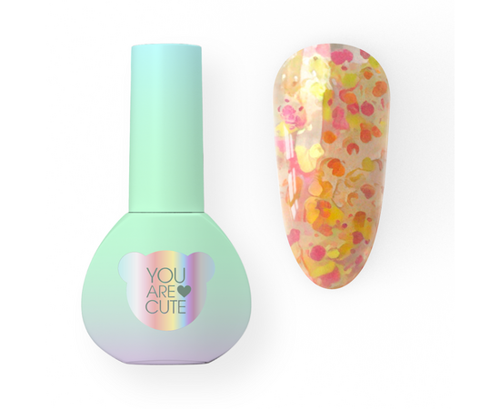 You Are Cute. Cover Base, #25, 5 ml. Камуфлююча база з кольоровими фігурками #1
