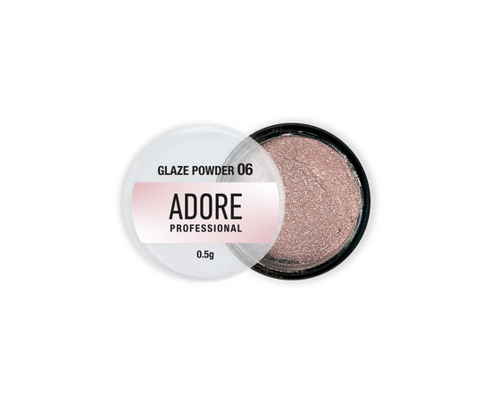 ADORE. Glaze Powder #06, 0.5 g. Дзеркальна втирка-глазур, нюдова #1