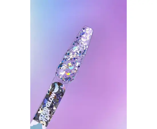 You Are Cute. Star Glow Top Coat, 5 ml, топ із зірочками та місяцями #3