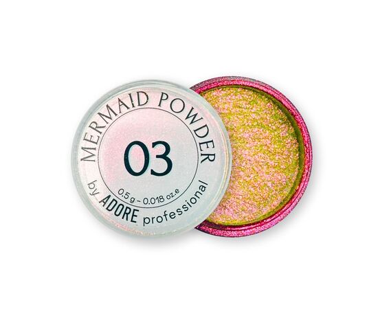 ADORE. Mermaid Powder #03, 0.5 g. Втирка-хамелеон, золотаво-рожево-бузкова #1