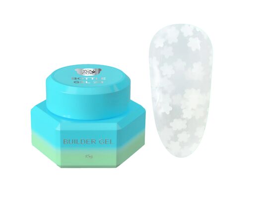 You Are Cute. Bottle Gel #23, 15 ml, рідкий гель з білими квіточками #1