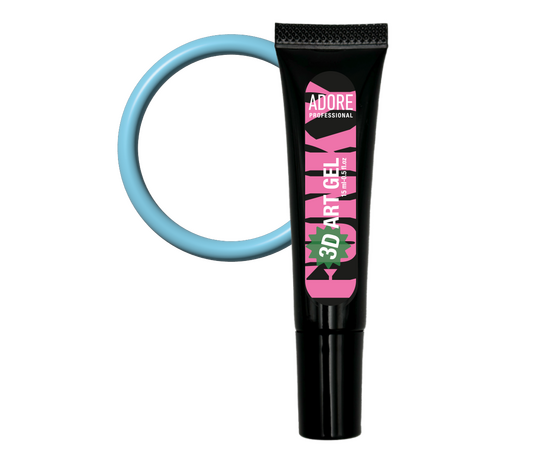 ADORE. 3D Funky Art Gel, №09, Light blue, 15 ml. Гель для об'ємних дизайнів, блакитний #1