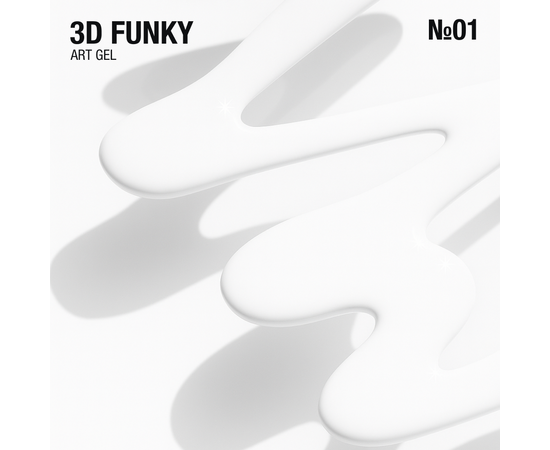 ADORE. 3D Funky Art Gel, №01, White, 15 ml. Гель для об'ємних дизайнів, білий #2