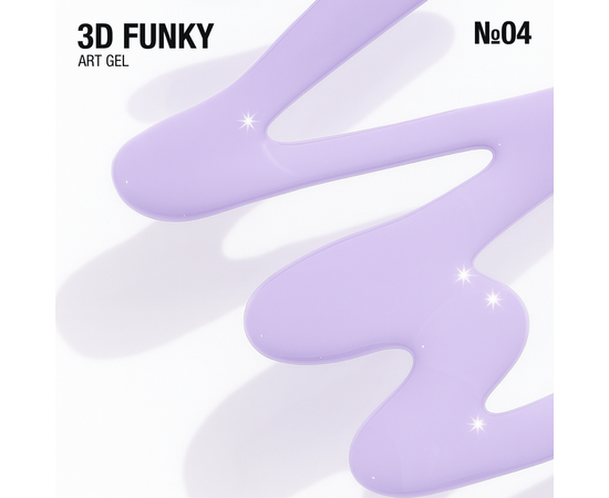 ADORE. 3D Funky Art Gel, №04, Lavender, 15 ml. Гель для об'ємних дизайнів, лавандовий #2