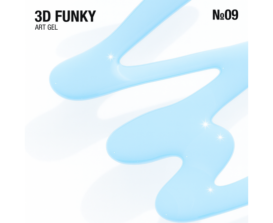 ADORE. 3D Funky Art Gel, №09, Light blue, 15 ml. Гель для об'ємних дизайнів, блакитний #2