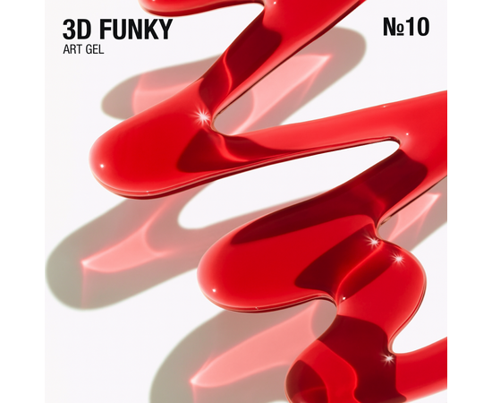 ADORE. 3D Funky Art Gel, №10, Red glass, 15 ml. Гель для об'ємних дизайнів, червоний вітраж #2