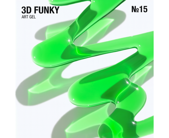 ADORE. 3D Funky Art Gel, №15, Lime glass, 15 ml. Гель для об'ємних дизайнів, лаймовий вітраж #2