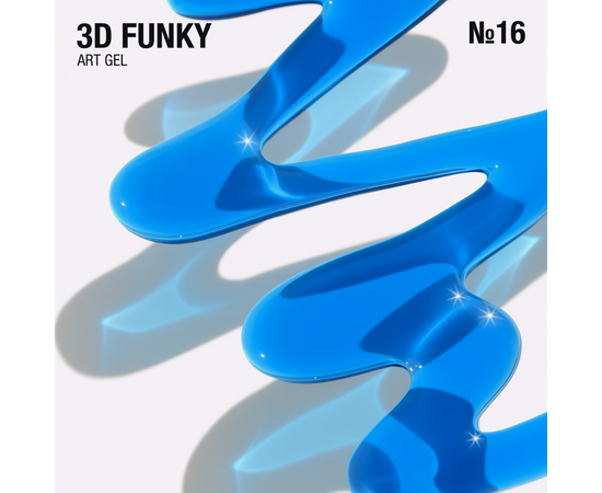 ADORE. 3D Funky Art Gel, №16, Ultramarine glass, 15 ml. Гель для об'ємних дизайнів, синій вітраж #2