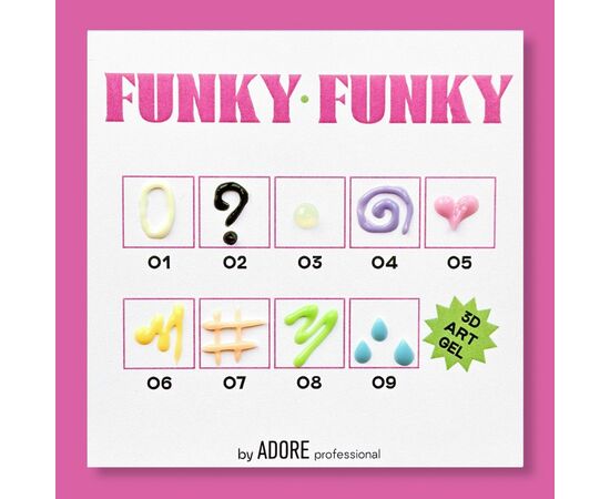 ADORE. 3D Funky Art Gel, №08, Salad, 15 ml. Гель для об'ємних дизайнів, салатовый #4