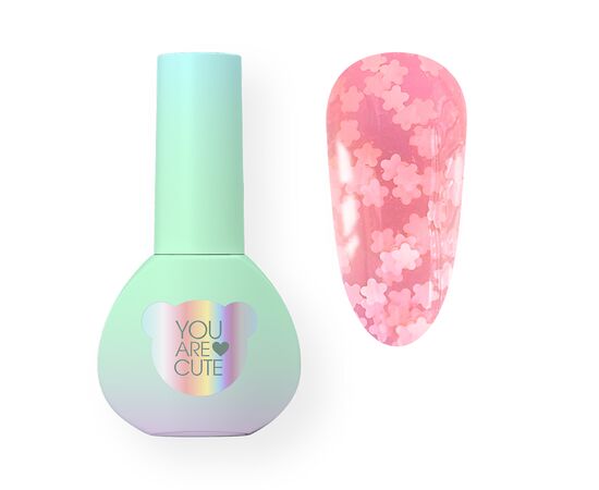 You Are Cute. Bottle Gel #22, 5 ml, рідкий гель з білими квіточками #1