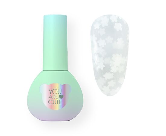 You Are Cute. Bottle Gel #23, 5 ml, рідкий гель з білими квіточками #1