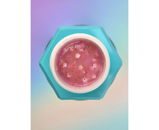 You Are Cute. Builder Gel #23, 15 ml, гель для нарощування з білими квіточками та кольоровими частинками #2