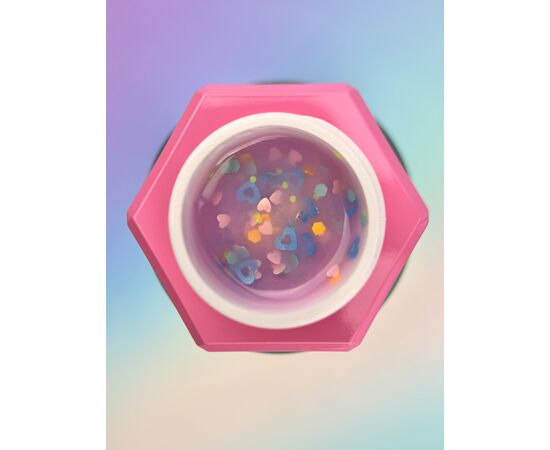 You Are Cute. Builder Gel #25, 15 ml, гель для нарощування з кольоровими сердечками #2